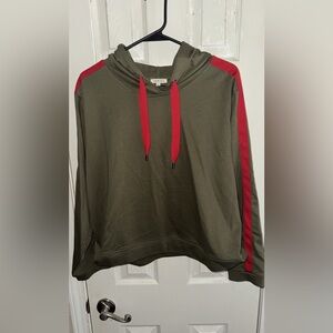 JODIFL Olive Sweatshirt with Red Highlights